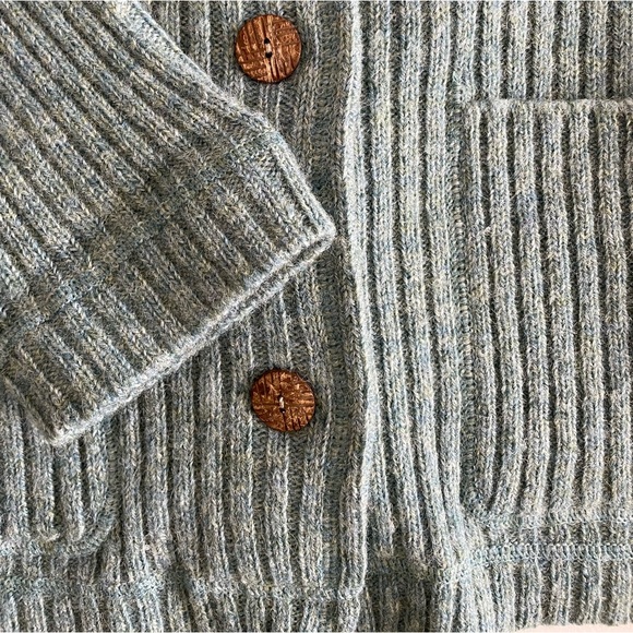 WOOLRICH women’s sweater SZ M soft pine green button up cardigan 100% wo… - Picture 3 of 9